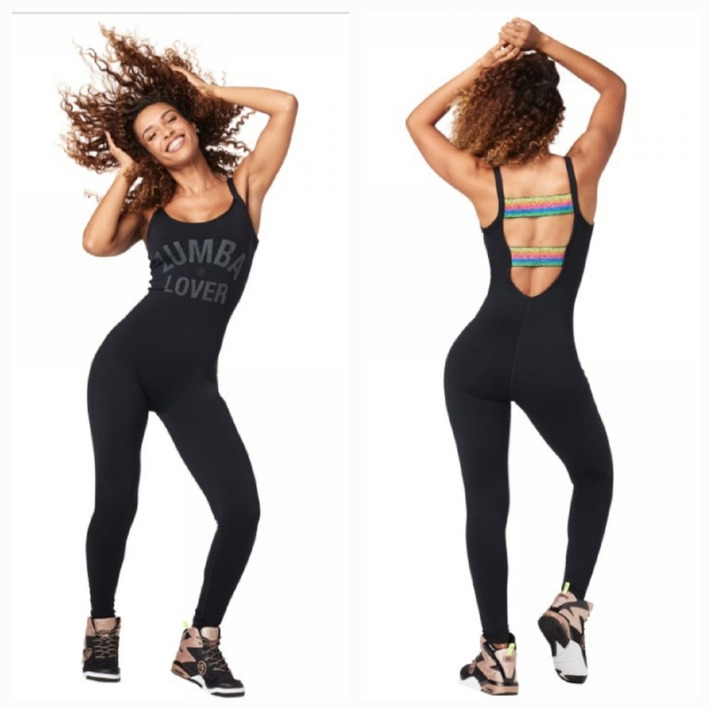 COPY - Zumba Wear Zumba Glam Open Back Black Bodysuit  in L Lovely